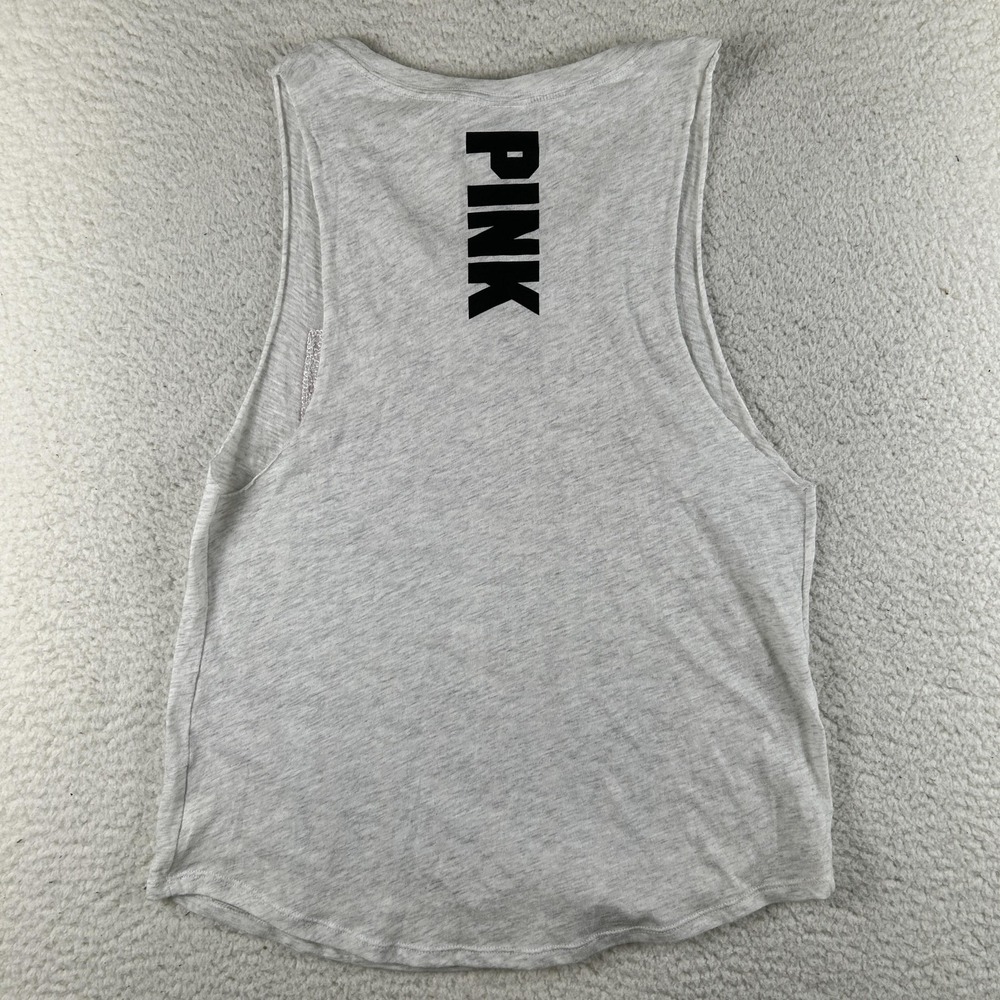 PINK Victoria's Secret Tank Top Womens XS Sequin Flag Graphic USA 4th July Y2K - Picture 6 of 10